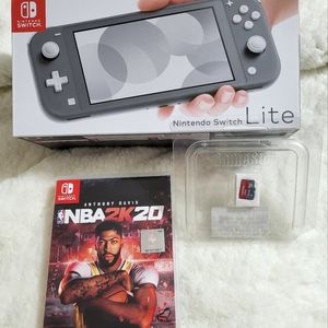 Brand New Nintendo Switch Lite Gray with game and memory card
